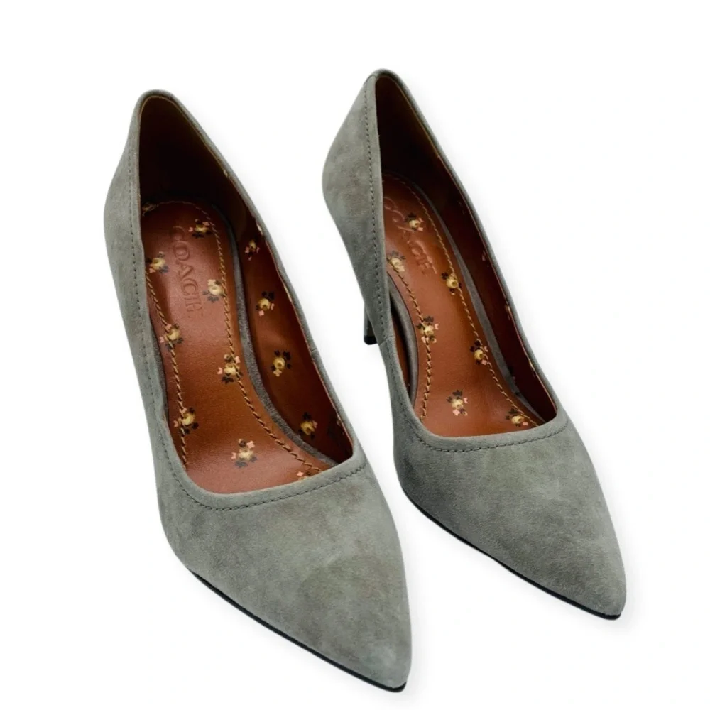 COACH Waverly Suede Leather High Heels Point‎ Toes
